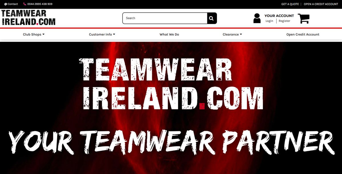 Teamwear Ireland website